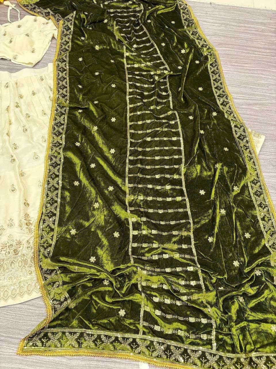 Chinon Silk Designer Traditional Embroidered Lehenga - MYLUXURY LANE ENTERPRISE